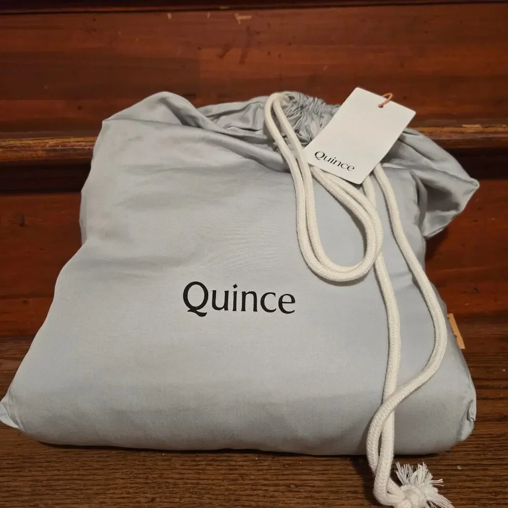 New Quince Organic Bamboo Visose King/ Cal King Duvet Cover 3Pc Set Eucalyptus